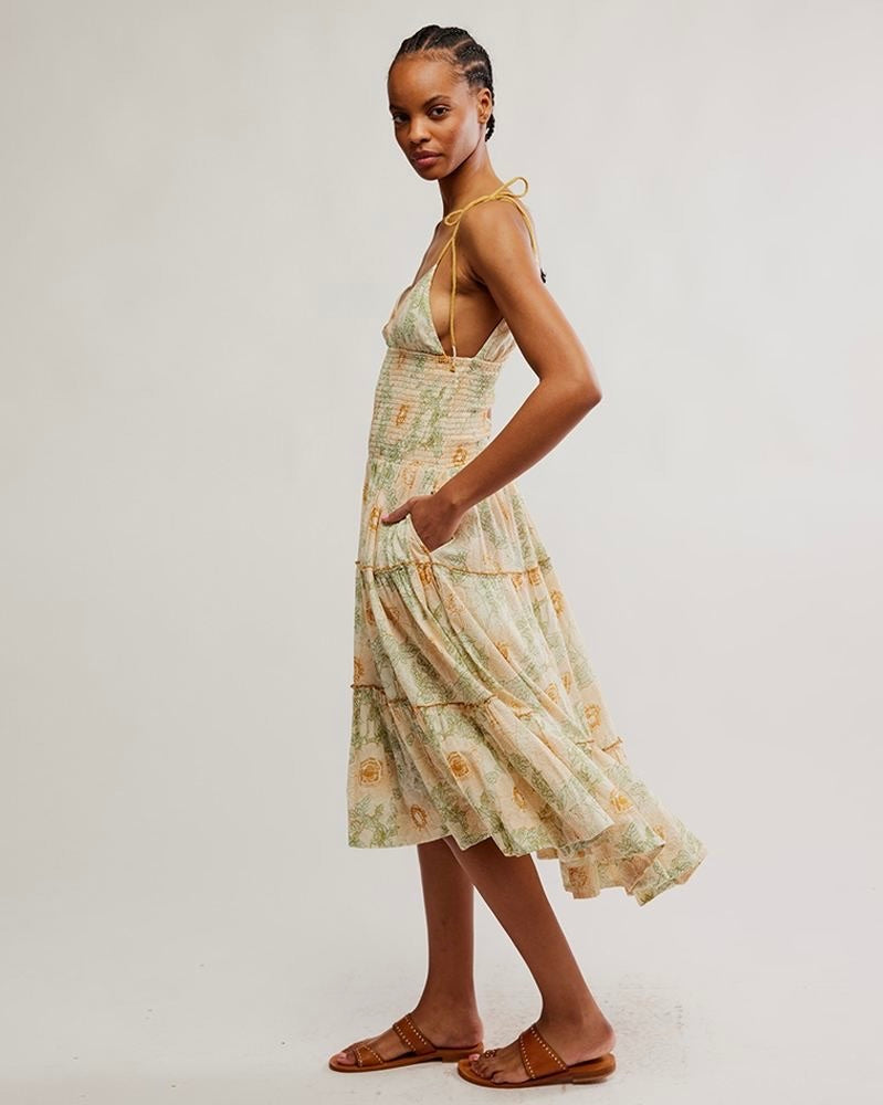 adriel midi dress Free People Adriel Midi Dress Ivory Combo / Medium