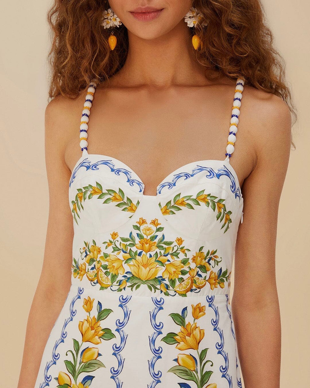 Farm Rio Sicily Off-White Midi Dress – Monelle Vermont