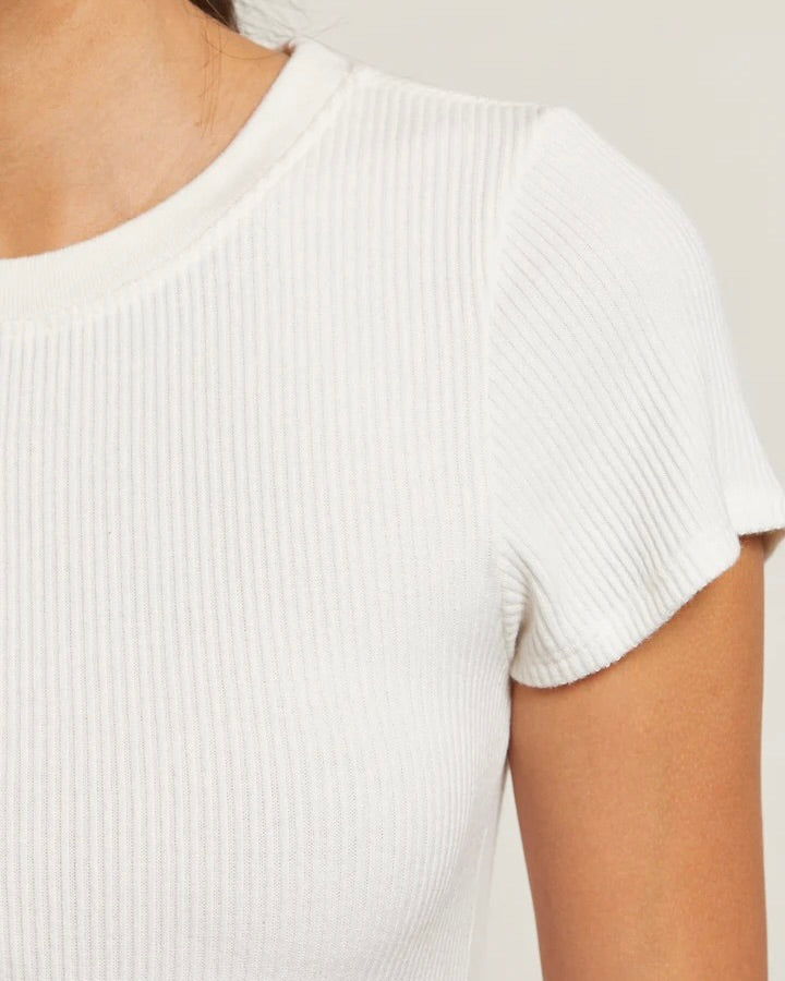 PWT Gabby Sweater Rib Short Sleeve Crew