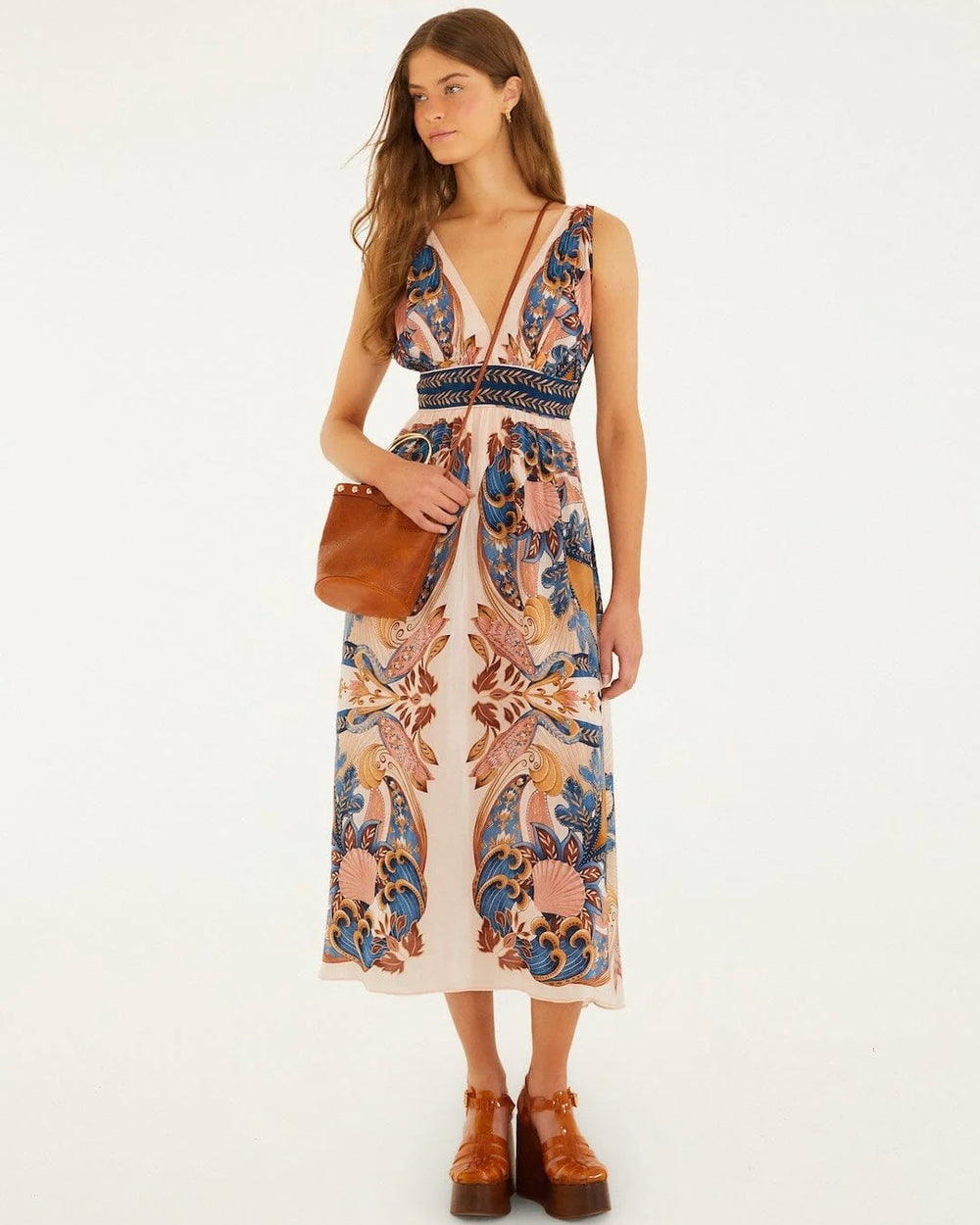 farm rio pink full garden maxi dress New Farm Rio Pink Bold Floral Long Sleeve Maxi Dress Size XXS