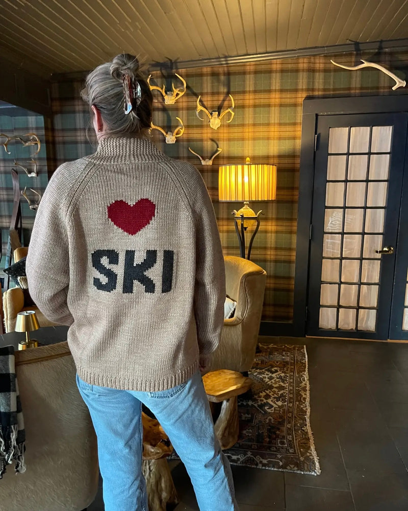 Varsity Chunky Heart Ski Cardigan