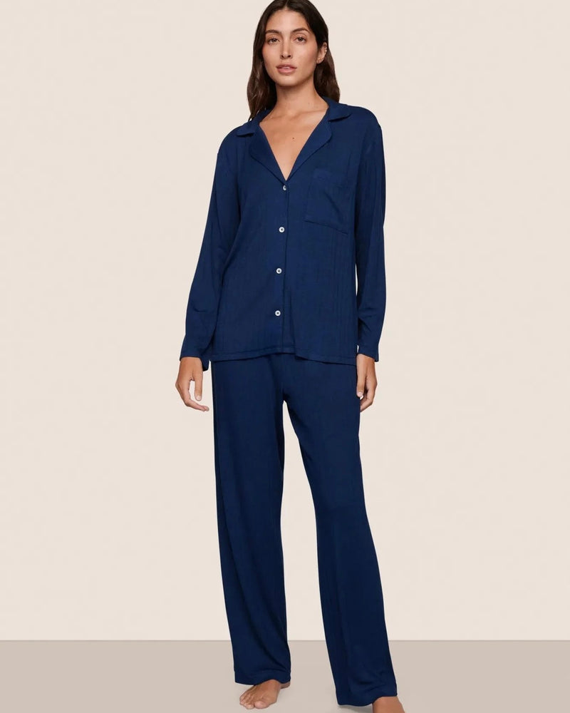 Eberjey Ribbed Long PJ Set