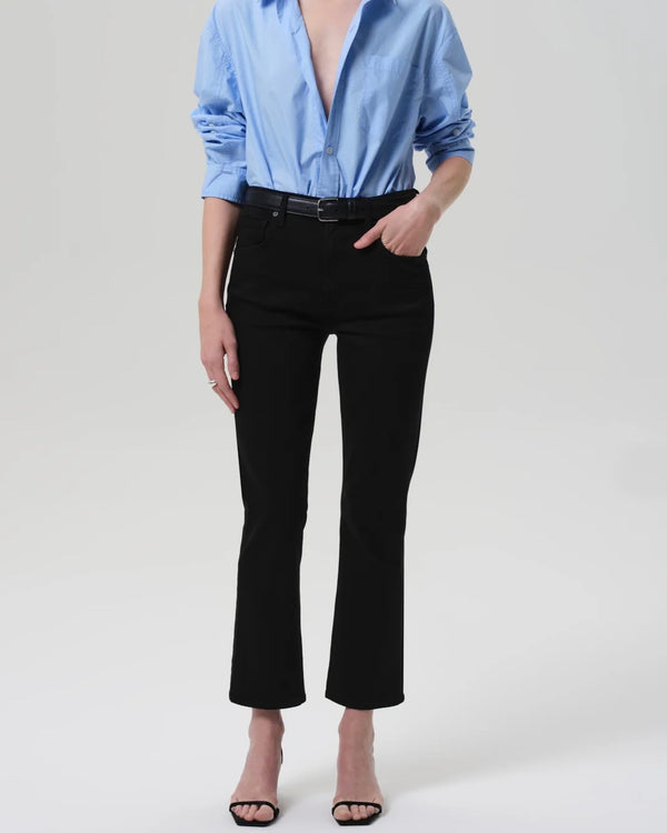 Citizens of Humanity Isola Cropped Boot in Plush Black