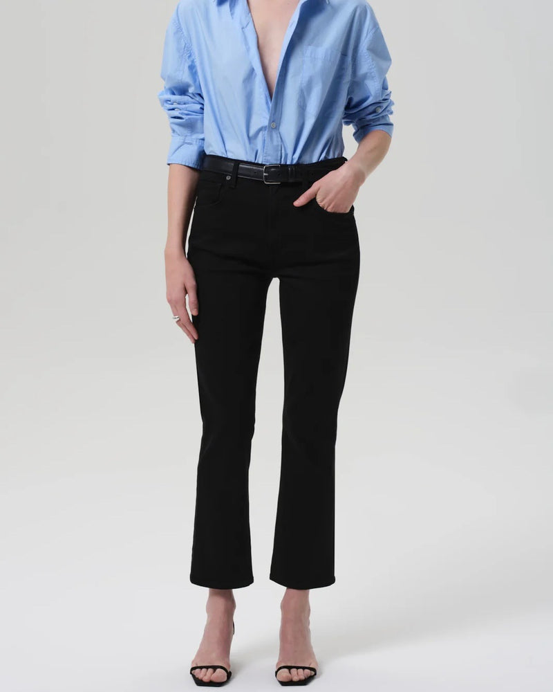 Citizens of Humanity Isola Cropped Boot in Plush Black