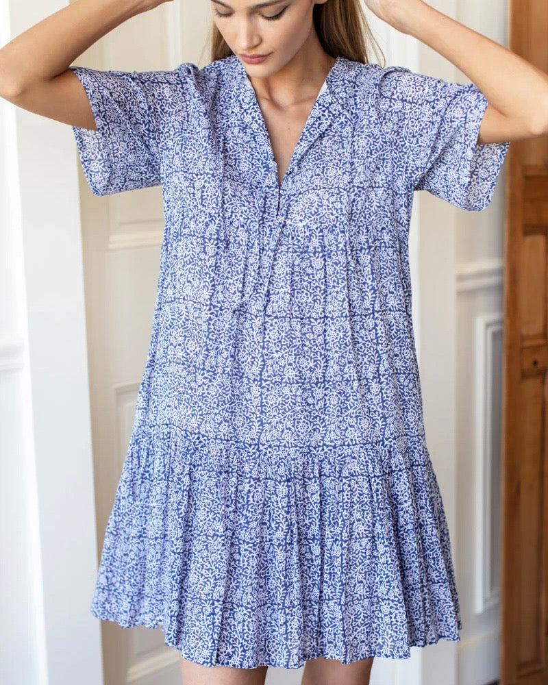 Emerson Fry Isla Dress in Porcelain Organic