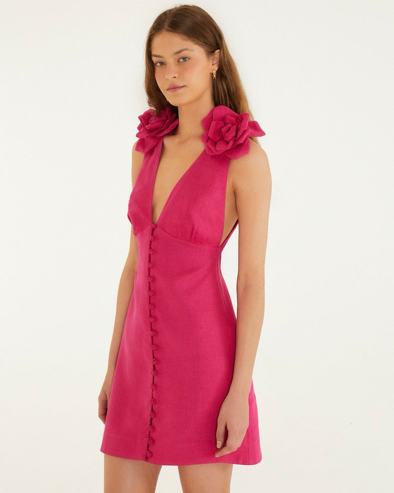 Farm Rio Pink Sleeveless Mini Dress