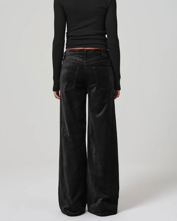 Citizens of Humanity Lolli Mid Rise Baggy Velvet in Black