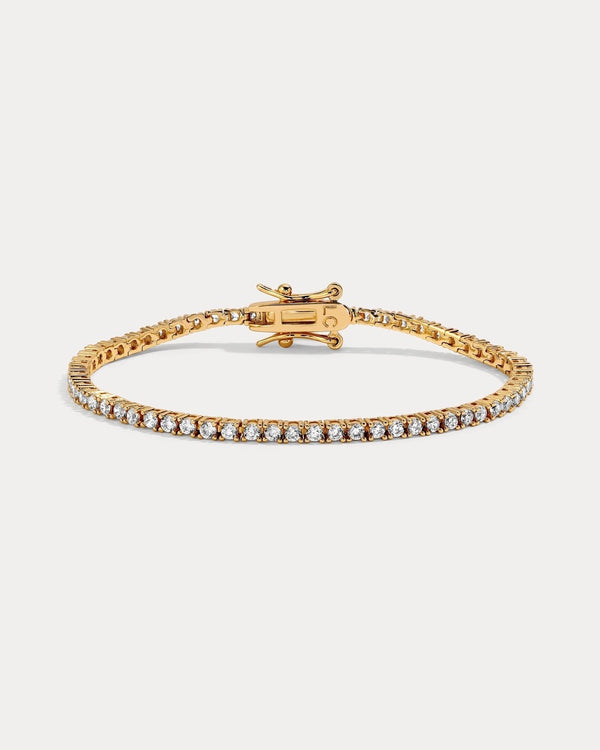 Mini Amina Tennis Bracelet - Gold 7"
