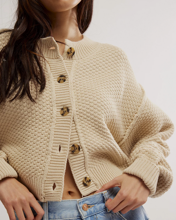 Free People Lila Cardigan in Birch