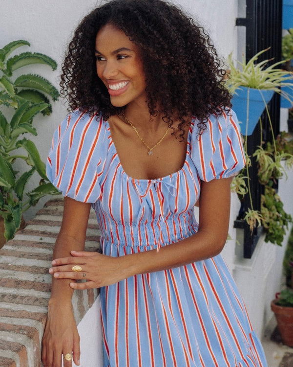 Pink City Prints Katie Dress Poet Stripe