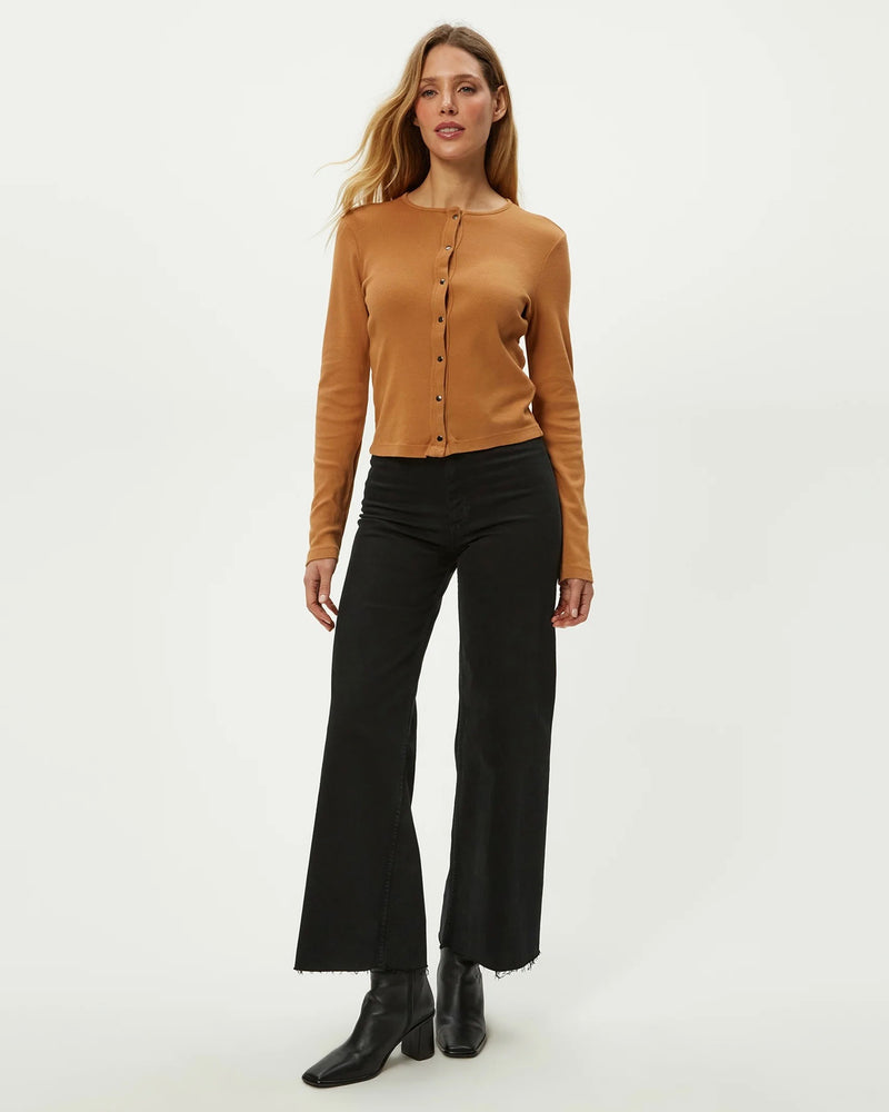 Michael Stars Trixie Crew Neck Snap Cardigan