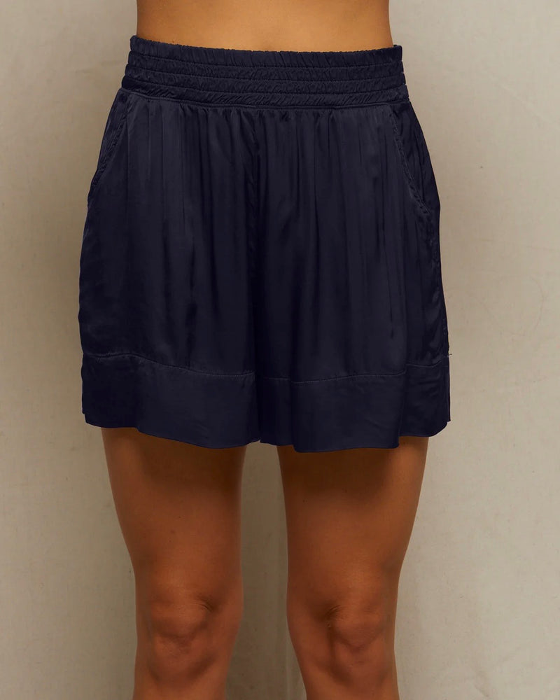 PWT Colette Satin Shorts in Navy
