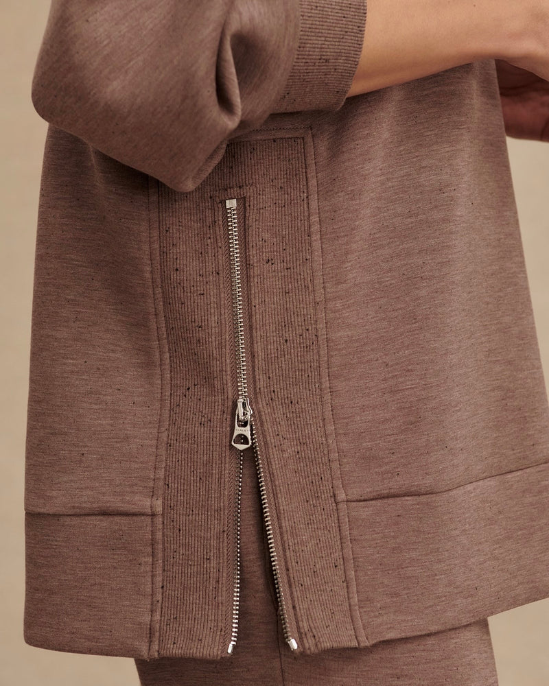 Varley Nicole Boyfriend Sweat in Deep Taupe Marl Fleck