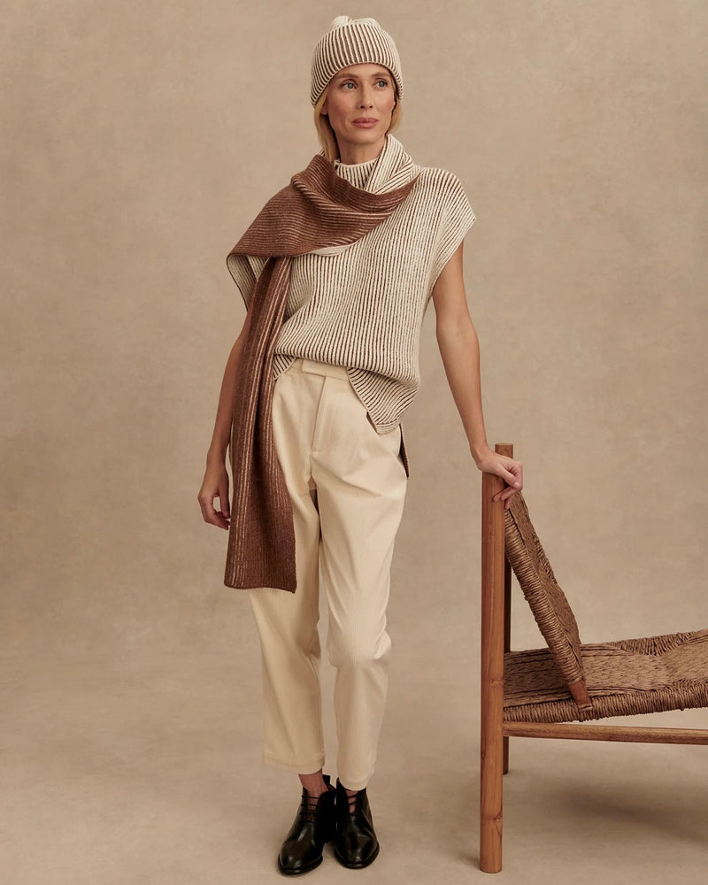 Varley Lauren Plated Knit Tank in Cocoa Dust