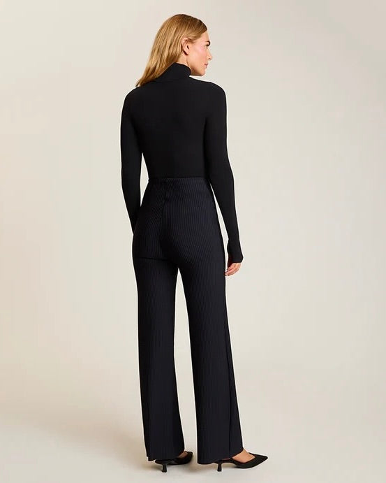 Commando Neoprene Stripe Wide Leg Pant in Navy Stripe