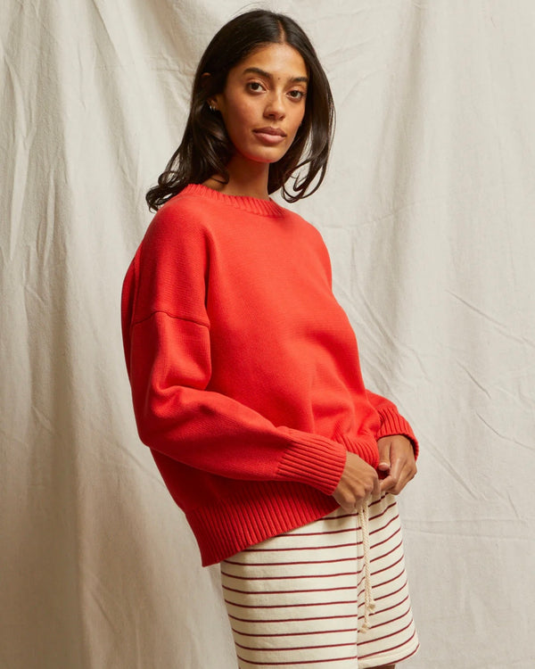 PWT Janet Cotton Sweater in Poppy Red