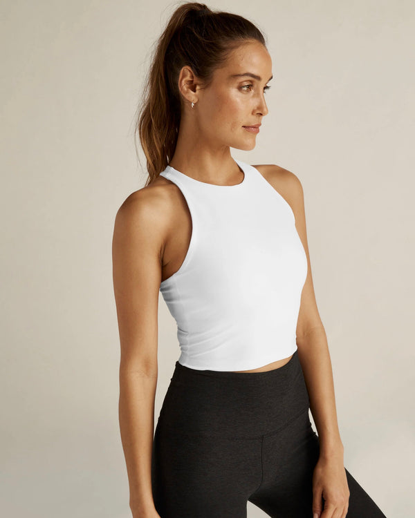 Beyond Yoga Spacedye Refocus Cropped Tank - Cloud White