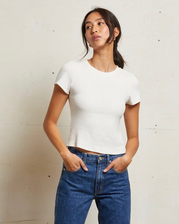 PWT Gabby Sweater Rib Short Sleeve Crew