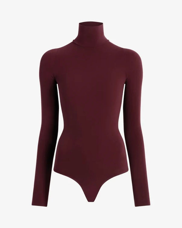 Commando Ballet Turtleneck Bodysuit W/Thumbholes in Raisin