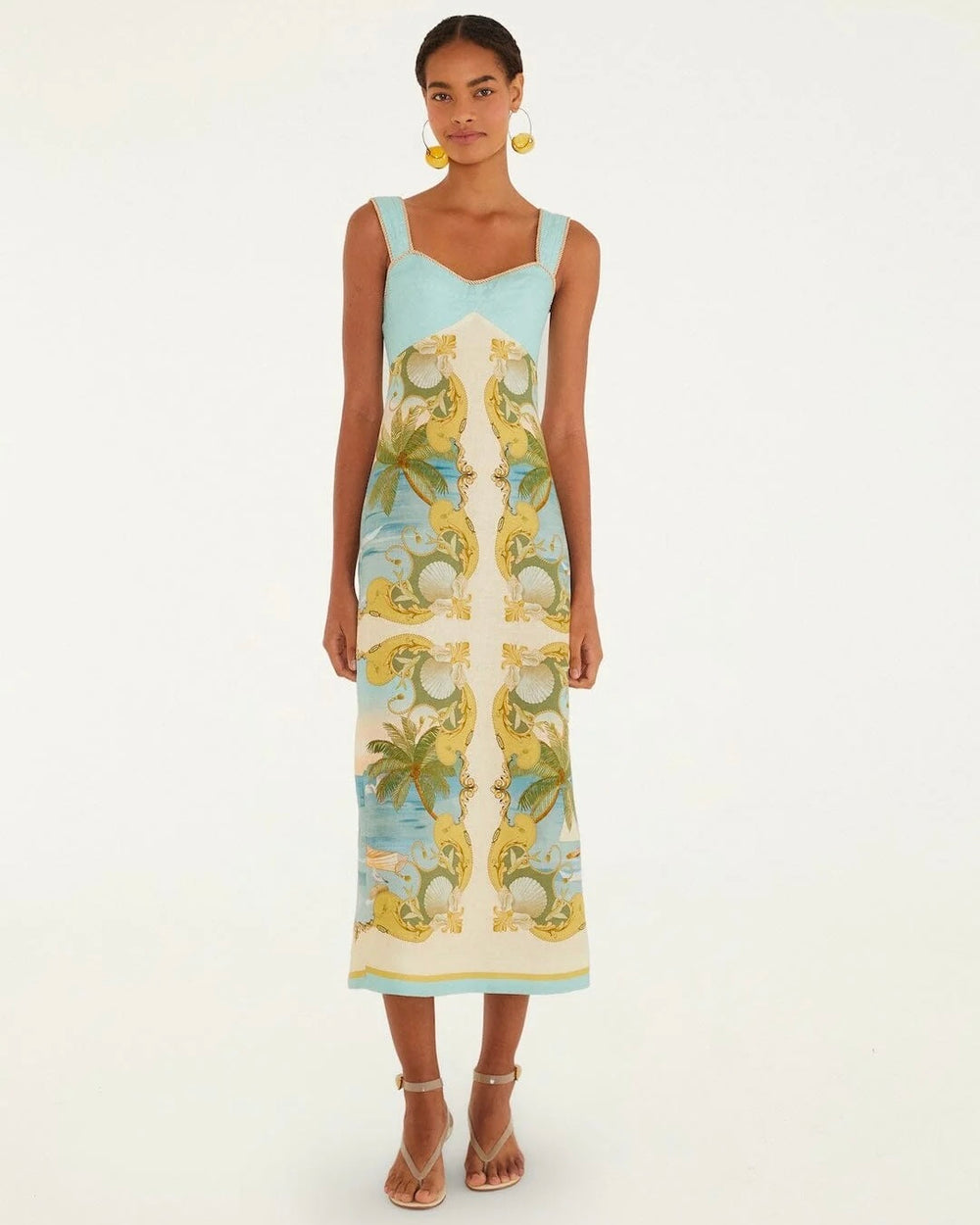 farm rio yellow linen dress FARM Rio Bananas Maxi Wrap Dress | Yellow | Size XXS