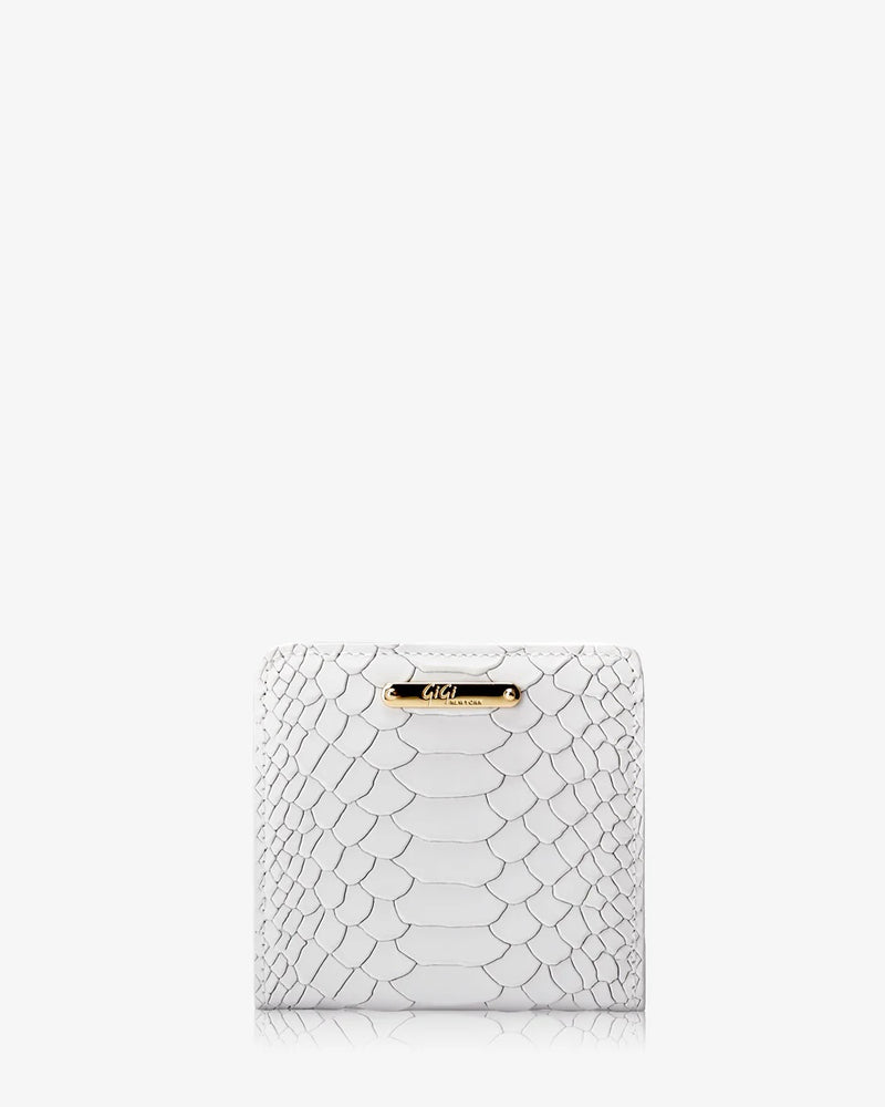 Gigi Embossed Python Mini Folding Wallet