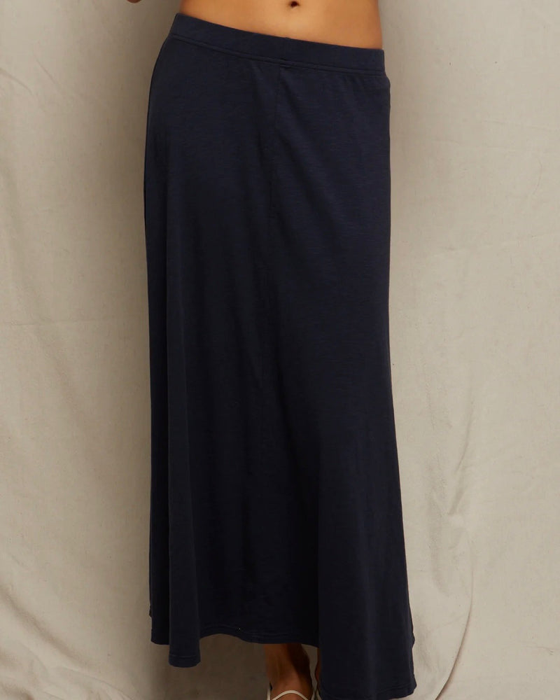 PWT Liza Slub Jersey Skirt in Navy