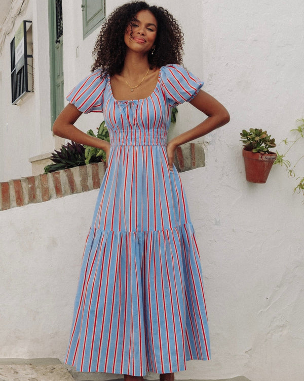 Pink City Prints Katie Dress Poet Stripe