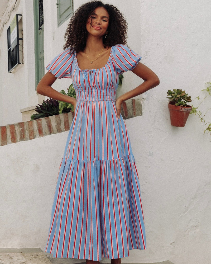 Pink City Prints Katie Dress Poet Stripe