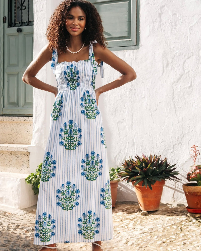 Pink City Prints Martina Dress Dusk Stripe