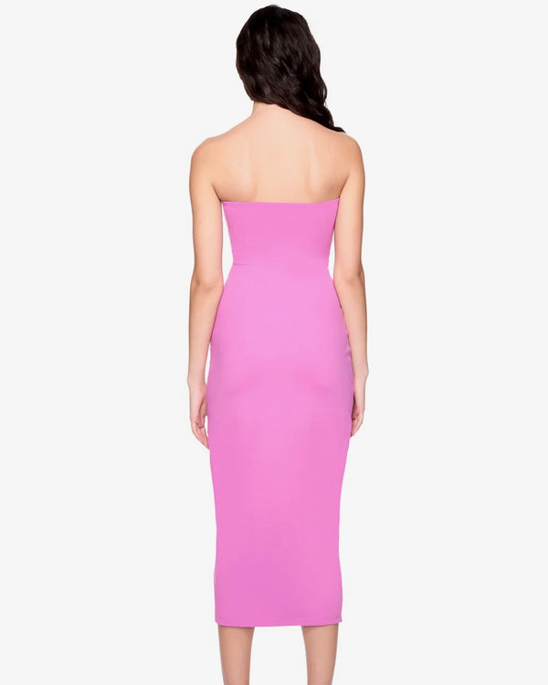 Susana Monaco Tube Midi Slit Front Dress 36" in Romantic