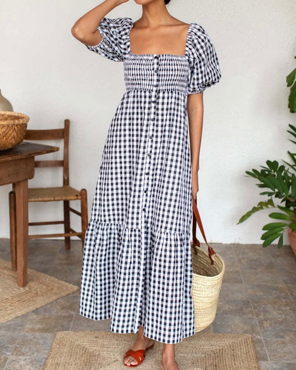 Emerson Fry Santiago Dress Black + White Check