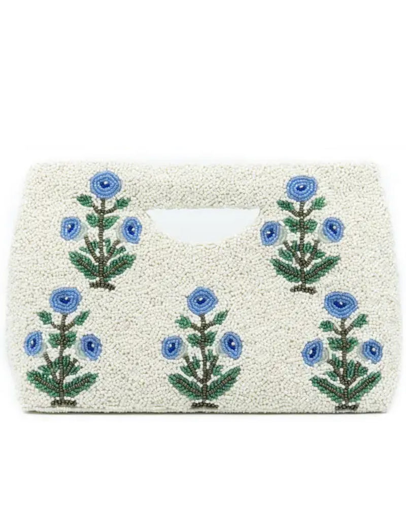 Tiana Block Print Stems Clutch