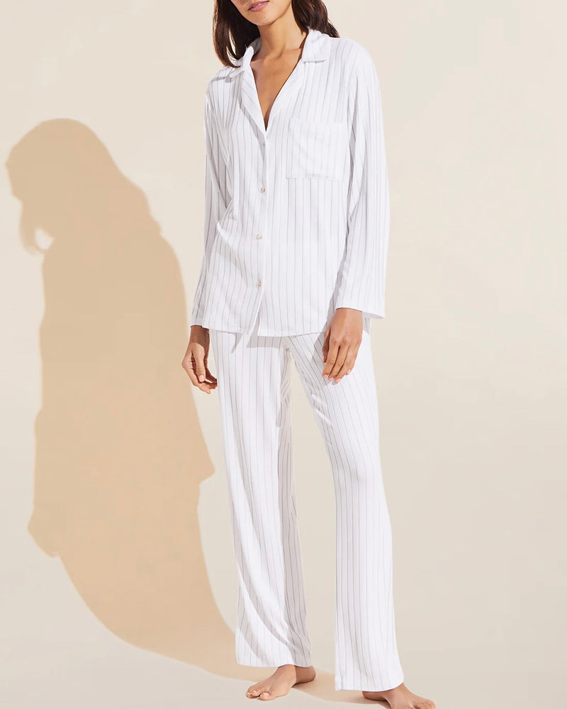 Eberjey Ribbed Long PJ Set