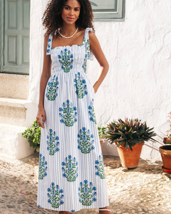 Pink City Prints Martina Dress Dusk Stripe