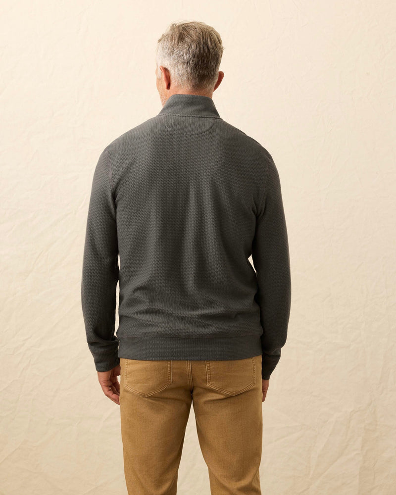 Faherty Mens Textured Knit Quarter Zip