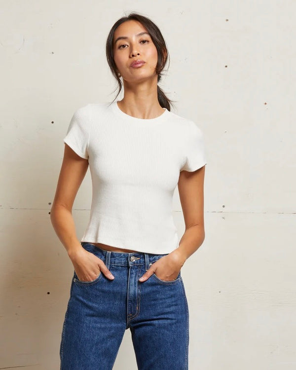 PWT Gabby Sweater Rib Short Sleeve Crew