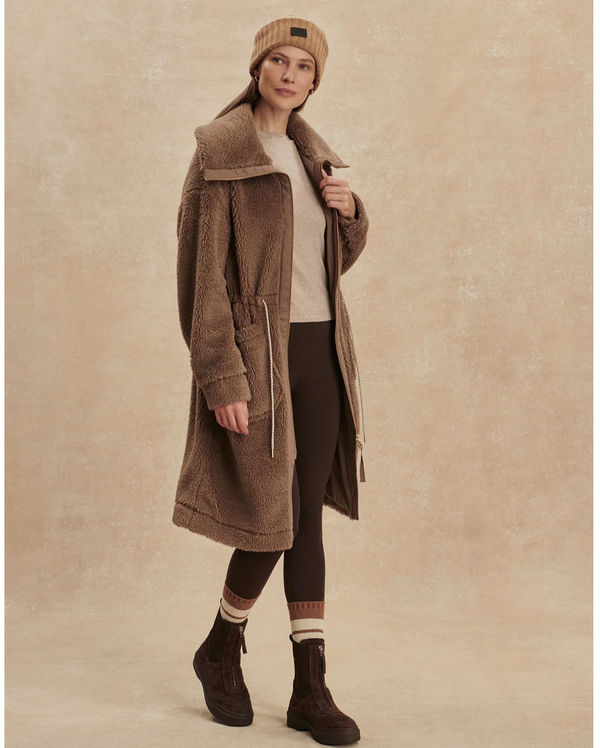 Varley Logan Sherpa Coat in Ash Taupe