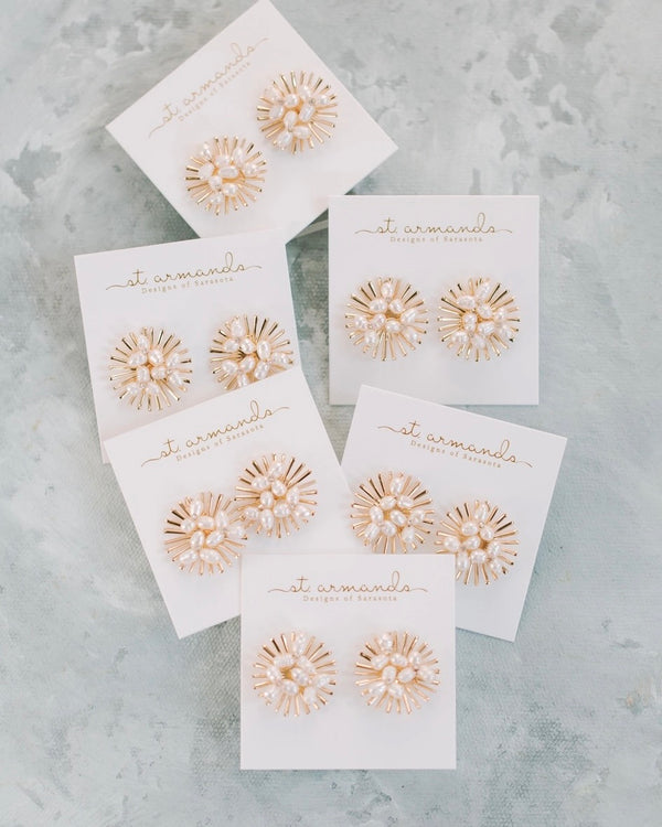 St. Armands Sunburst Pearl Studs