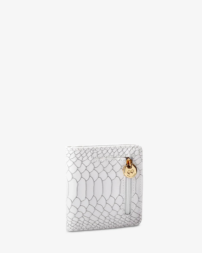 Gigi Embossed Python Mini Folding Wallet