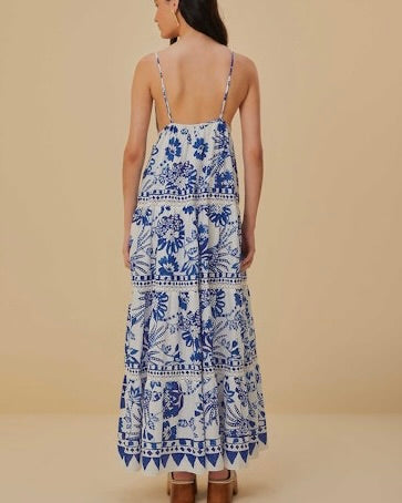 Farm Rio Flowerful Birds Off-White Maxi Dress