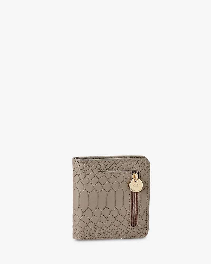 Gigi Embossed Python Mini Folding Wallet