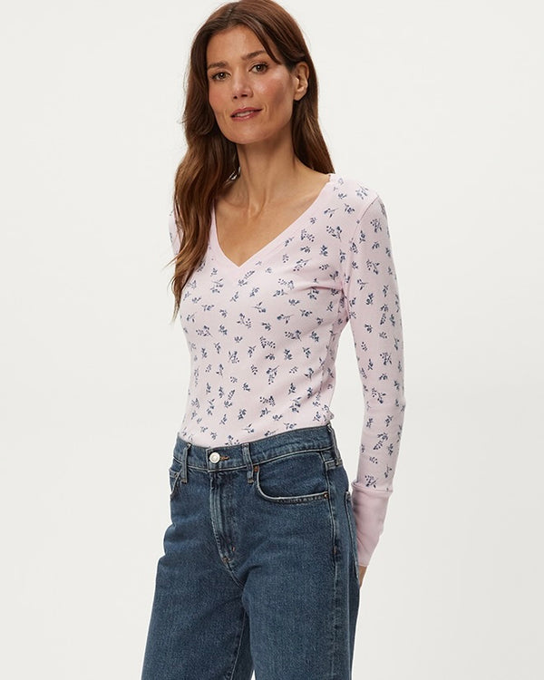 Michael Stars Romeo Printed V Neck