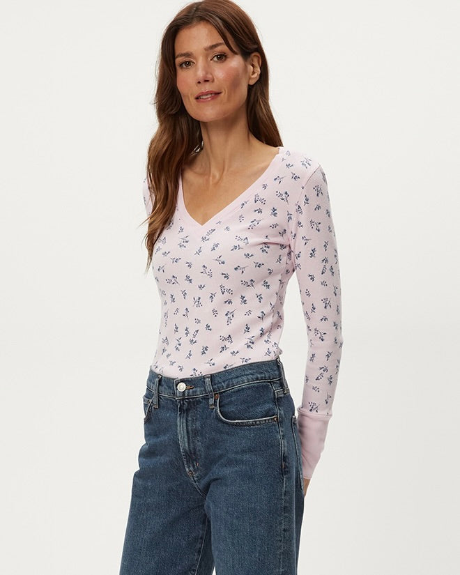 Michael Stars Romeo Printed V Neck