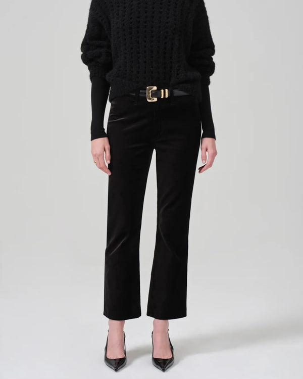 Citizens of Humanity Isola Cropped Trouser Velvet in Black