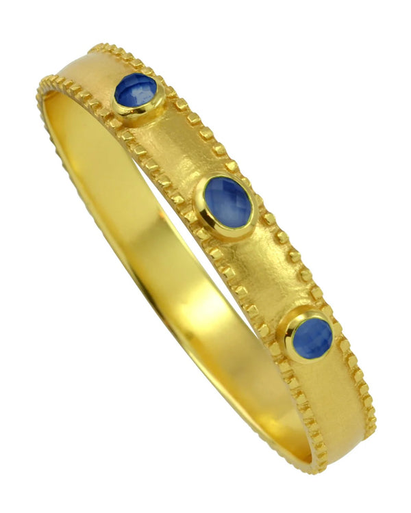 Betty Carre 18k Gold Medaglia Midnight Blue Cuff Bracelet