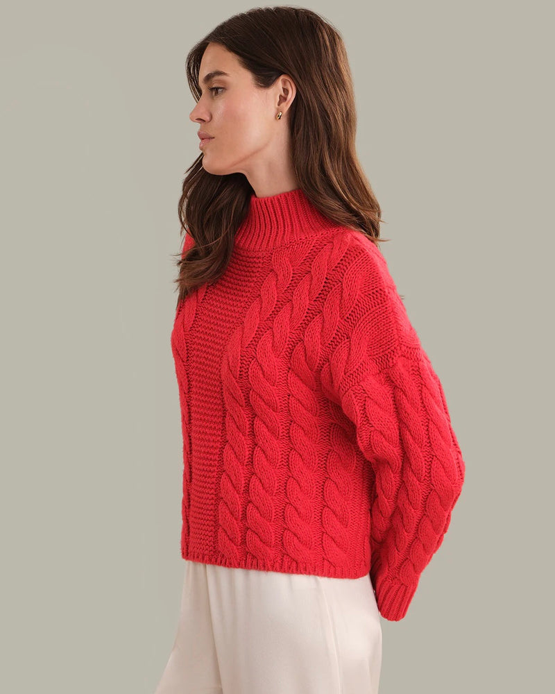 525 Adalynn Oversized Chunky Cable Mock Neck Pullover