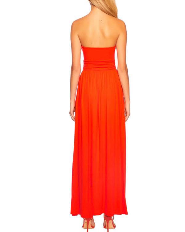 Susana Monaco Twist Front Strapless Midi Dress