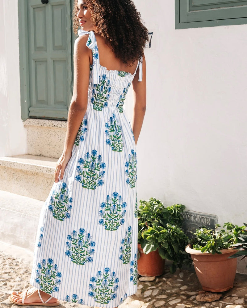 Pink City Prints Martina Dress Dusk Stripe
