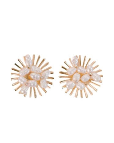 St. Armands Sunburst Pearl Studs