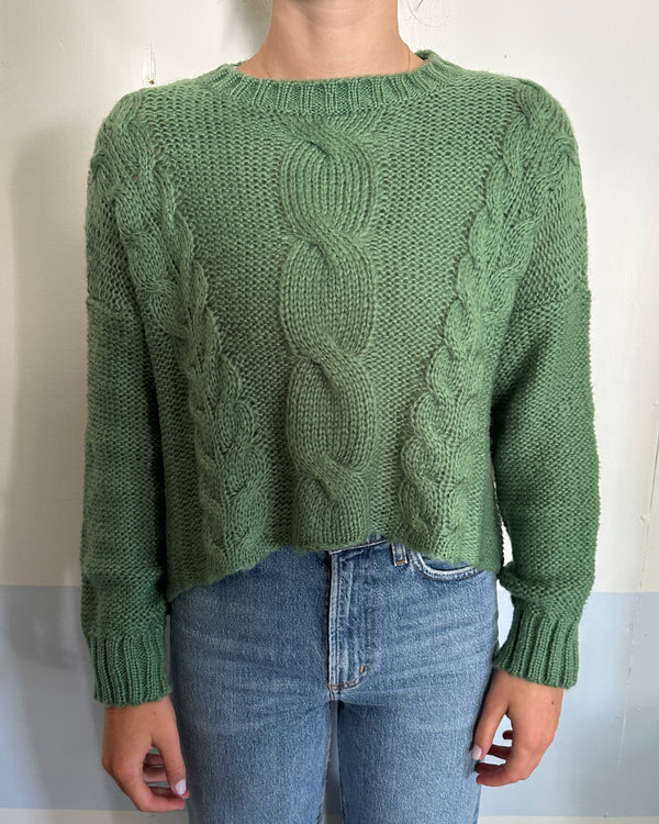 Wooden Ships Aspen Cropped Chunky Cable Crew